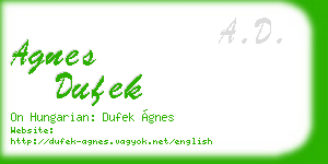agnes dufek business card