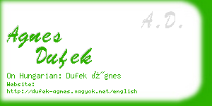 agnes dufek business card